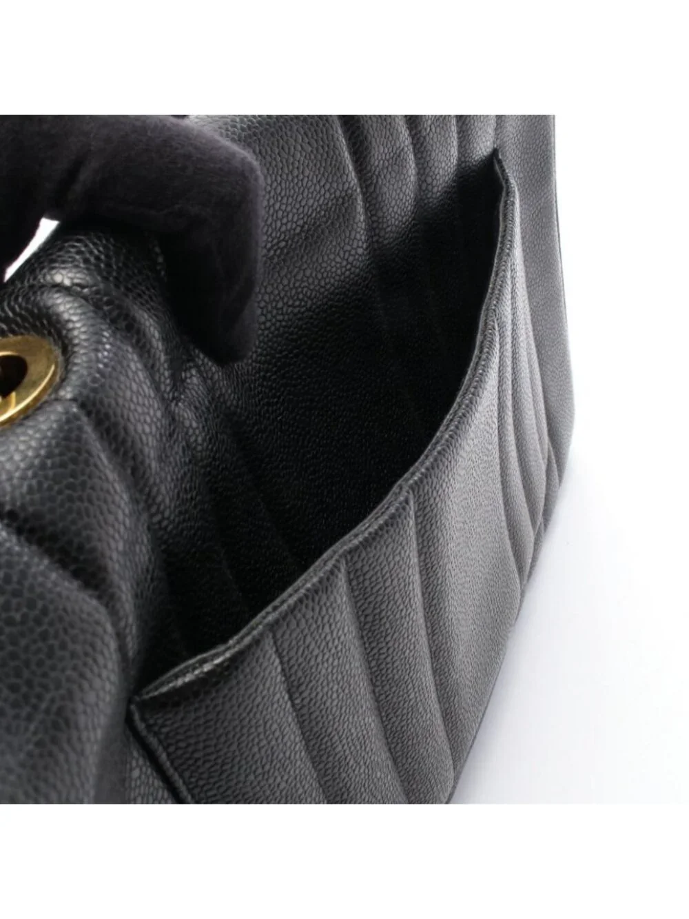 Chanel Shoulder Bag Mademoiselle Black Calf Chain